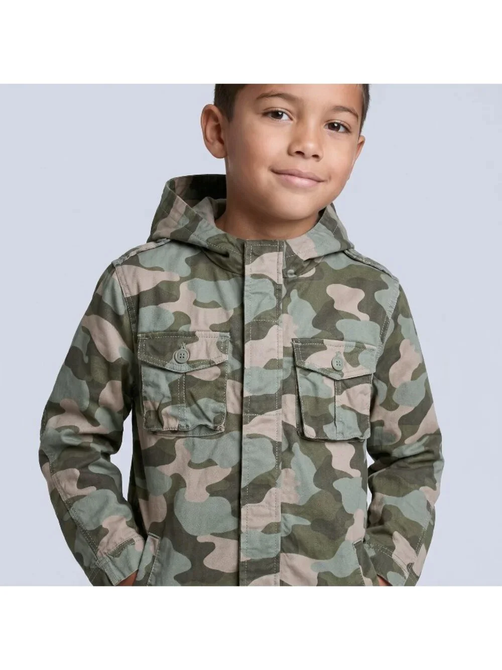 Gymboree Camp Yosemite Boy's Camo Hooded Jacket Coat in size Medium 7-8
